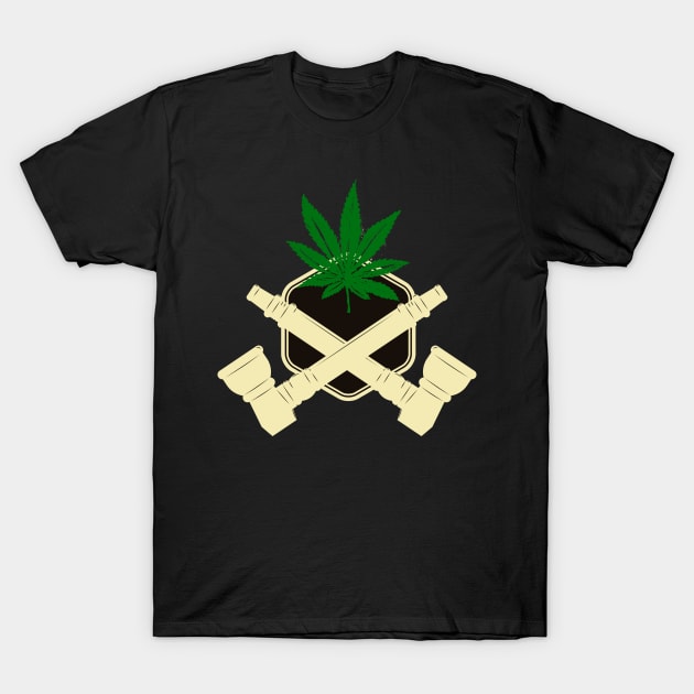 Marijuana Bongs T-Shirt by CryptoTextile